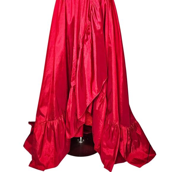 Mac Duggal Taffeta High Low Ruffle Gown in Red Size 2 New With Tag - Picture 13 of 14